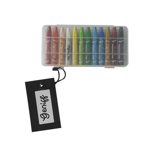 Geniff Non Toxic 12 Colors Crayons for Kids